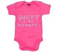 Body bebé Quiero a mis hermanas - Rosa, Talla única 12 meses