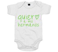 Body bebé Quiero a mis hermanos - Blanco, Talla única 12 meses