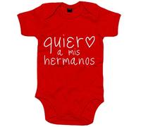 Body bebé Quiero a mis hermanos - Rojo, Talla única 12 meses