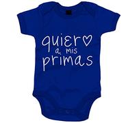 Body bebé Quiero a mis primas - Azul Royal, Talla única 12 meses