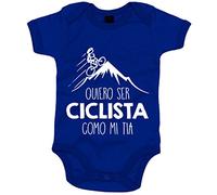 Body bebé Quiero ser ciclista como mi tía - Azul Royal, Talla única 12 meses