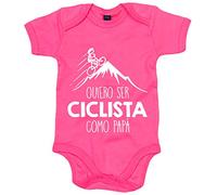 Body bebé Quiero ser ciclista como papá - Rosa, Talla única 12 meses