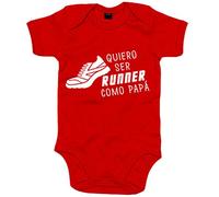 Body bebé Quiero ser runner como papá - Rojo, Talla única 12 meses