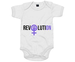 Body bebé revolución feminista Revolution - Blanco, Talla única 12 meses