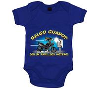 Body bebé Salgo guapo Radar con un par soy motero - Azul Royal, Talla única 12 meses
