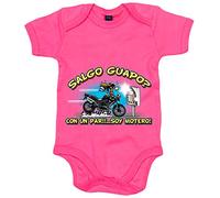 Body bebé Salgo guapo Radar con un par soy motero - Rosa, Talla única 12 meses