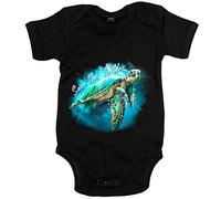 Body bebé save the turtles salvad a las tortugas - Negro, Talla única 12 meses