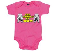 Body bebé ser gemelo es Way parodia clones - Rosa, Talla única 12 meses