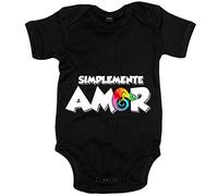 Body bebé simplemente amor camaleónico camaleón - Negro, Talla única 12 meses
