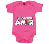 Body bebé simplemente amor camaleónico camaleón - Rosa, Talla única 12 meses