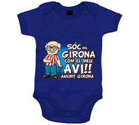Body bebé Sóc del Girona com el meu avi amunt Girona - Azul Royal, Talla única 12 meses