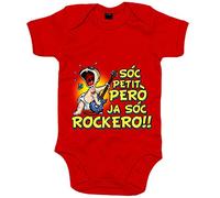 Body bebé Sóc petit però ja sóc rockero - Rojo, Talla única 12 meses