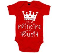 Body bebé Soy el principe de mi abuela - Rojo, Talla única 12 meses