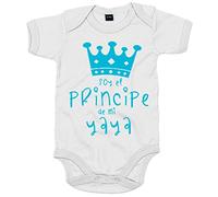 Body bebé Soy el principe de mi yaya - Blanco, Talla única 12 meses