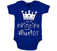 Body bebé Soy el principe de mis abuelos - Azul Royal, Talla única 12 meses