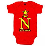 Body bebé Soy español Ñ Campeones del Mundo - Rojo, Talla única 12 meses