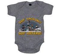 Body bebé Soy vacilón soy motero - Gris, Talla única 12 meses
