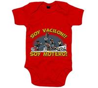 Body bebé Soy vacilón soy motero - Rojo, Talla única 12 meses
