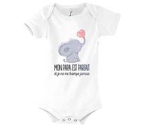 Body Bebé Tengo amor para dar si eres un mi papá es perfecto nunca me equivoco | Colección Humor Ternura Mascotas, blanco, 12- 18 meses