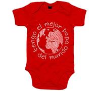 Body bebé Tengo el mejor papá del mundo - Rojo, Talla única 12 meses