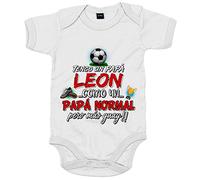 Body bebé tengo un papá león del Athletic como un papá normal pero más guay - Blanco, Talla única 12 meses