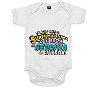 Body bebé tengo una Supermadrina que és mi heroína favorita regalo para madrina - Blanco, Talla única 12 meses