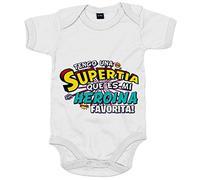 Body bebé tengo una Supertia que es mi heroína favorita regalo para tía - Blanco, Talla única 12 meses
