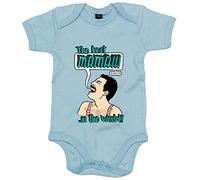 Body bebé The Best Mama In The World - Celeste, Talla única 12 meses