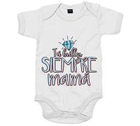 Body bebé tú brillas siempre mamá - Blanco, Talla única 12 meses