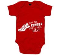 Body bebé Vull ser Runner com la meva mare - Rojo, Talla única 12 meses