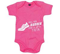 Body bebé Vull ser Runner com la meva tieta - Rosa, Talla única 12 meses