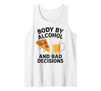 Body By Alcohol And Bad Decisions Funny Pizza Beer Beber Camiseta sin Mangas