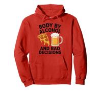 Body By Alcohol And Bad Decisions Funny Pizza Beer Beber Sudadera con Capucha