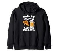 Body By Alcohol And Bad Decisions Funny Pizza Beer Beber Sudadera con Capucha