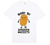 Body by Chicken Nuggets Funny Food Comfort Colors Adult Heavyweight T-Shirt