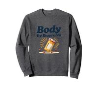 Body by Ibuprofen: Parodia de Fitness humorístico para Amantes del Gimnasio Sudadera, Unisex para Adultos, Jaspeado Oscuro, XL