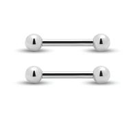 Body CAC 2 Piezas-14G×12mm Titanio Lengua Anillo Pezón Recto Barra Barras Puente Piercing Joyería