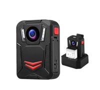 Body CAM, Cámara de visión Nocturna montada en el Cuerpo de la cámara, 2K, 1440P, 2 baterías con Base de Carga GPS, cámara de policía Bodycam(Built in 64GB)