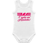 Body camiseta sin mangas lazio para bebé con frase è nato un aquilotto in blu o per neonata con frase è nata un'aquilotta in rosa - Idea regalo fan futbol laziale, Aquilotta, 3-6 Meses