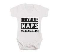 Body de bebé con texto divertido en inglés: «I Like Big Naps And I cannot Lie», de Baby Moo's blanco Talla:3-6 meses