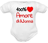 Body de bebé divertido para el día de la madre, el padre, el amor Zia y la abuela de manga corta y manga larga Body Nonna Blanco de manga corta 3-6 Meses