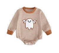 Body de bebé niño Manga Larga Punto a Rayas con Bordado para bebés pequeños, Atuendo Informal otoño e Invierno Ropa Hombre