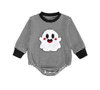 Body de bebé niño Manga Larga Punto a Rayas con Bordado para bebés pequeños, Atuendo Informal otoño e Invierno Ropa Hombre