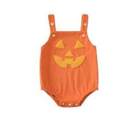 Body de Halloween para bebé, Estampado Calabaza Naranja, Unisex, Suave, Manga Corta, Bonito Traje otoño Traje Entrenamiento Mujer