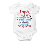 Body de Manga Corta Papá te Quiero (3- Body 12 Meses)(Blanco Manga Corta)