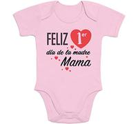 Body de Manga Corta para bebé - Regalo Feliz Primer Mamá día de la Madre 0-3 Meses Rosa