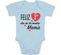 Body de Manga Corta para bebé - Regalo Feliz Primer Mamá día de la Madre 12-18 Meses Aguamarina