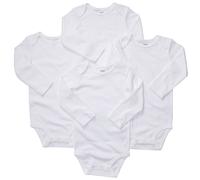 Body de manga larga unisex para beb de Carter's, paquete de 4, color blanco, 9 meses