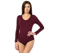 Body de mujer de manga larga de Merry Style Bodysuit de algodón cómodo para mujer Elegante BD900, borgoña, XL