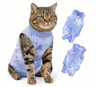 Body De Recuperación para Gatos,Body gatos postoperatorio hembra,Mono Suave para Después De Cirugía,Transpirable para Gatas Esterilizadas,traje de recuperación para heridas abdominales(Azul, M)